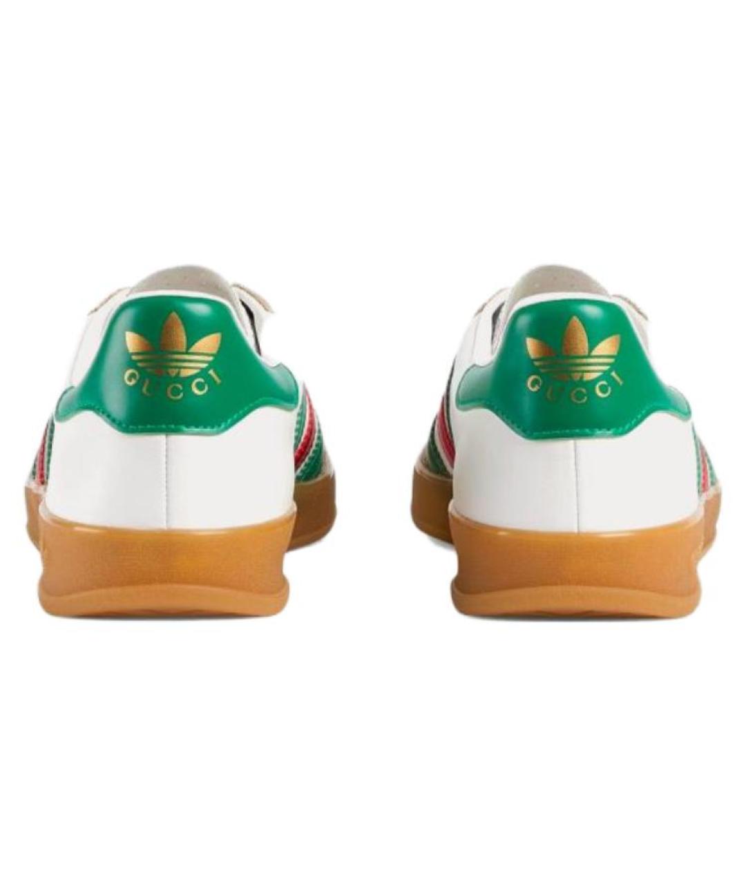 GUCCI Белые кожаные низкие кроссовки / кеды, фото 5