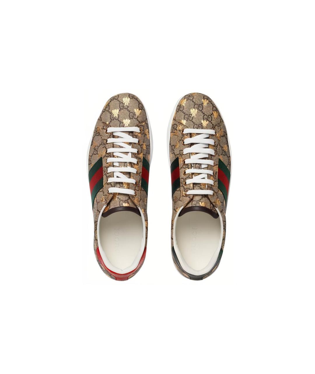GUCCI Бежевые низкие кроссовки / кеды, фото 3