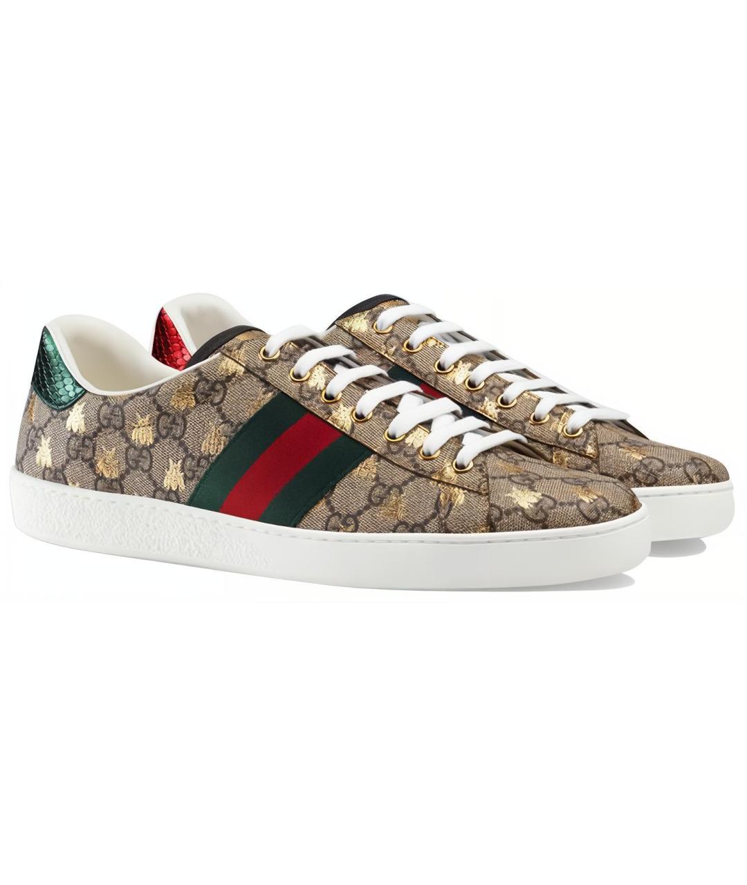 GUCCI Бежевые низкие кроссовки / кеды, фото 2