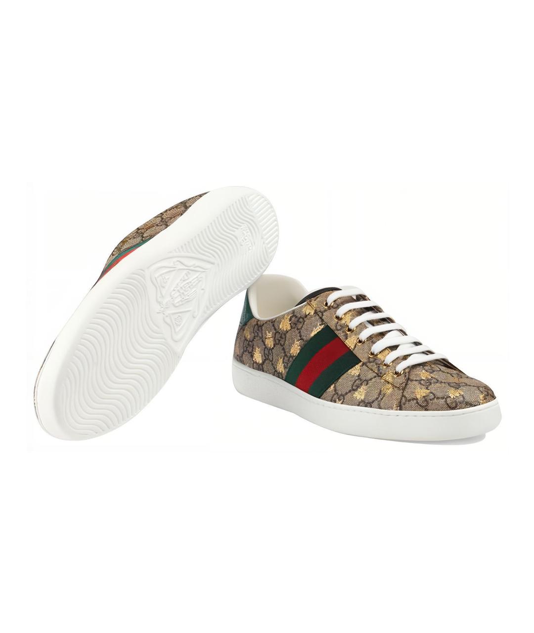GUCCI Бежевые низкие кроссовки / кеды, фото 4