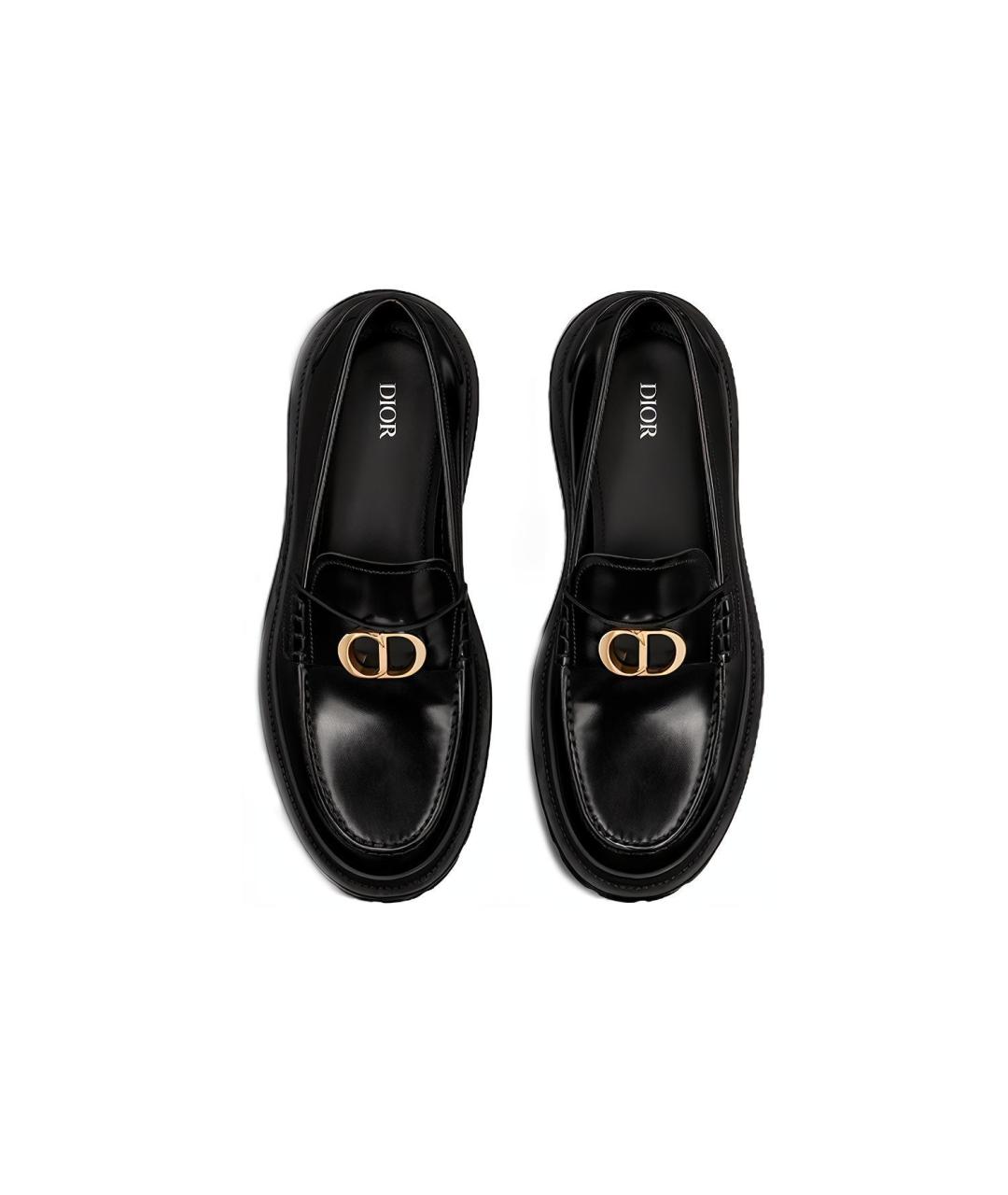 CHRISTIAN DIOR Черные кожаные лоферы, фото 4