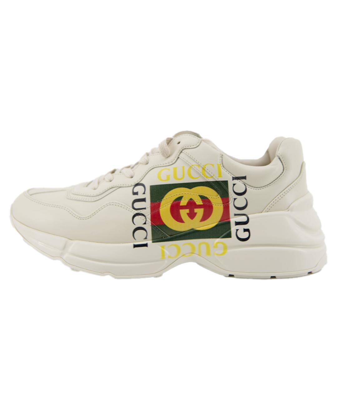 GUCCI Бежевые низкие кроссовки / кеды, фото 7