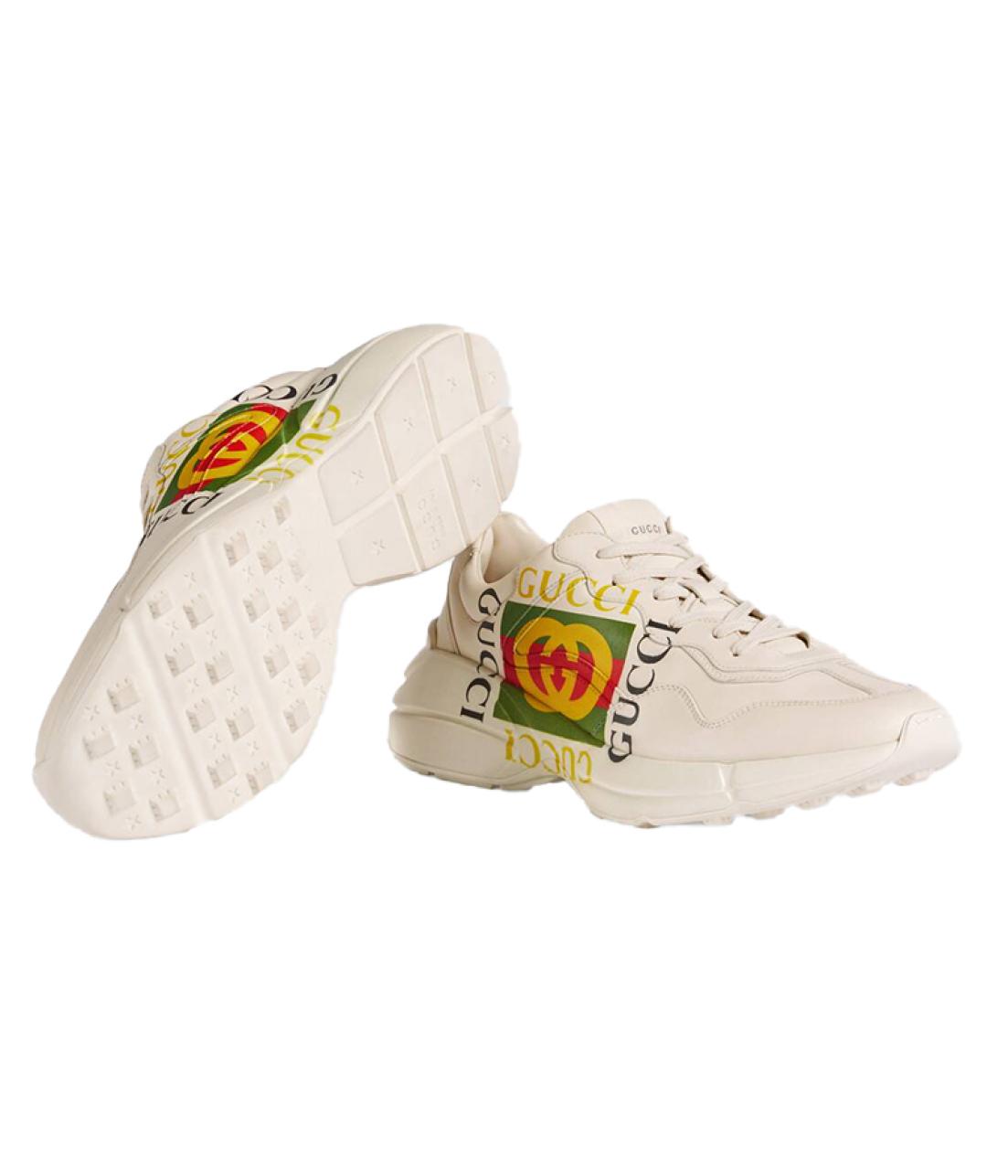 GUCCI Бежевые низкие кроссовки / кеды, фото 5