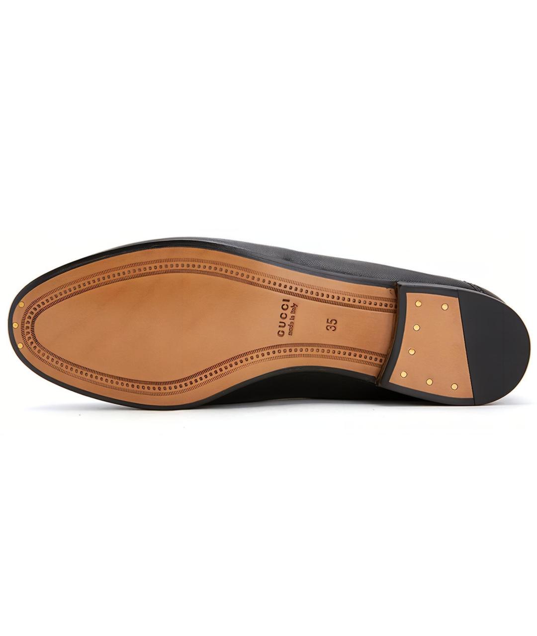 GUCCI Черные кожаные лоферы, фото 6