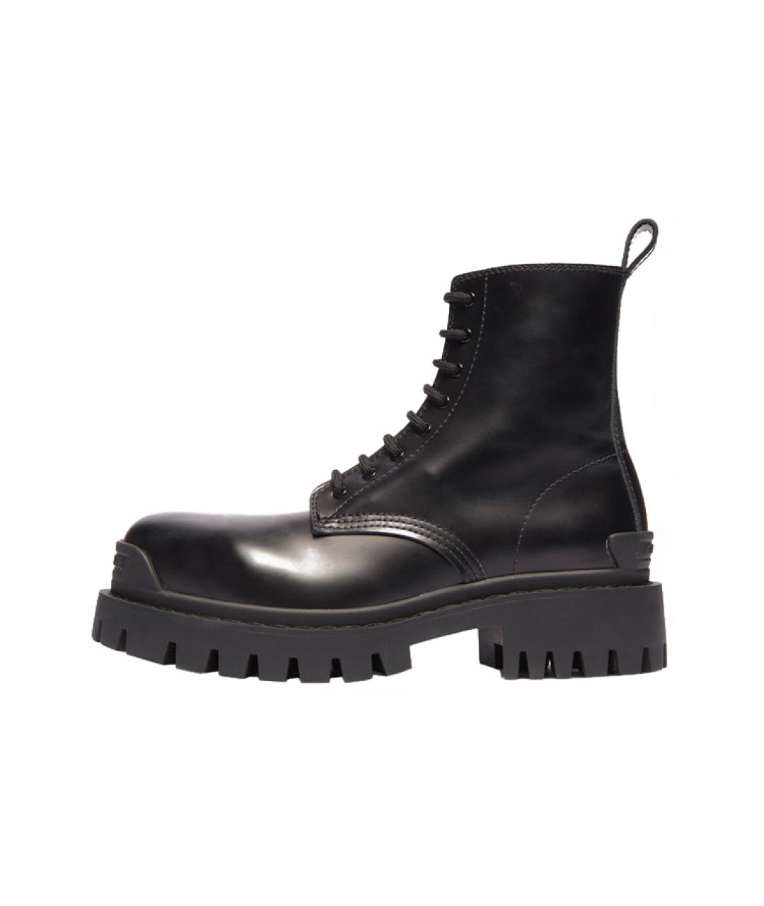 BALENCIAGA Черные кожаные ботинки, фото 2