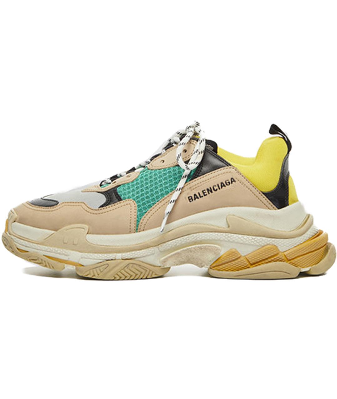 BALENCIAGA Бежевые низкие кроссовки / кеды, фото 2