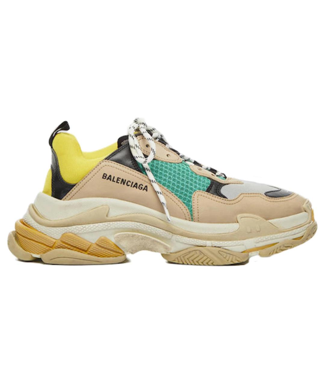 BALENCIAGA Бежевые низкие кроссовки / кеды, фото 1