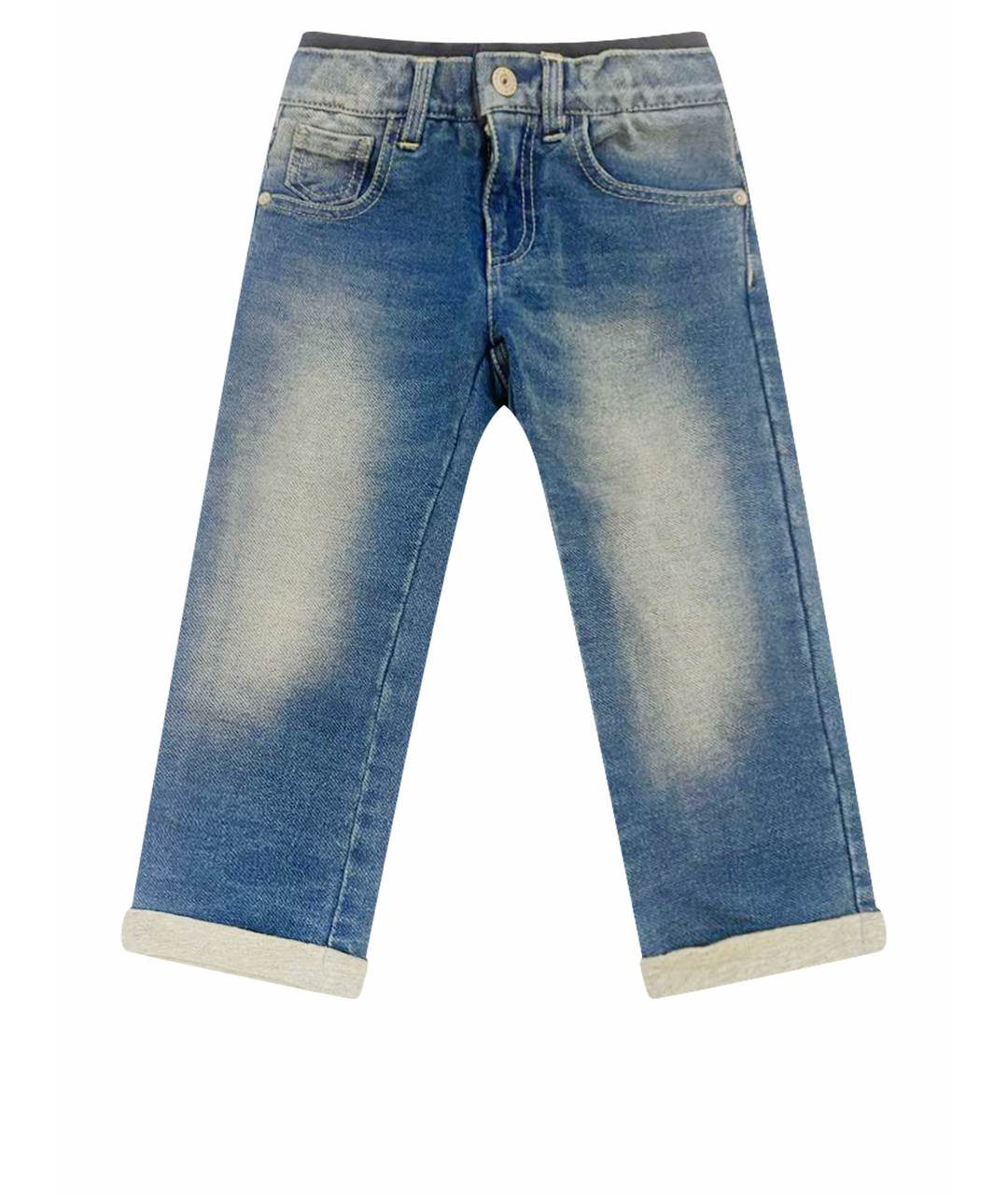 ARMANI JUNIOR Синие хлопковые детские джинсы, фото 1