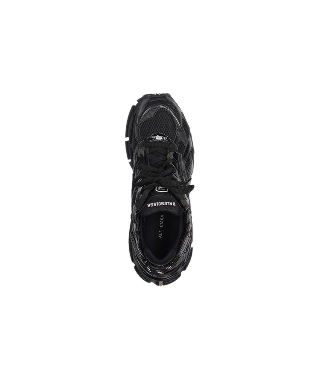 BALENCIAGA Черные кожаные низкие кроссовки / кеды, фото 4