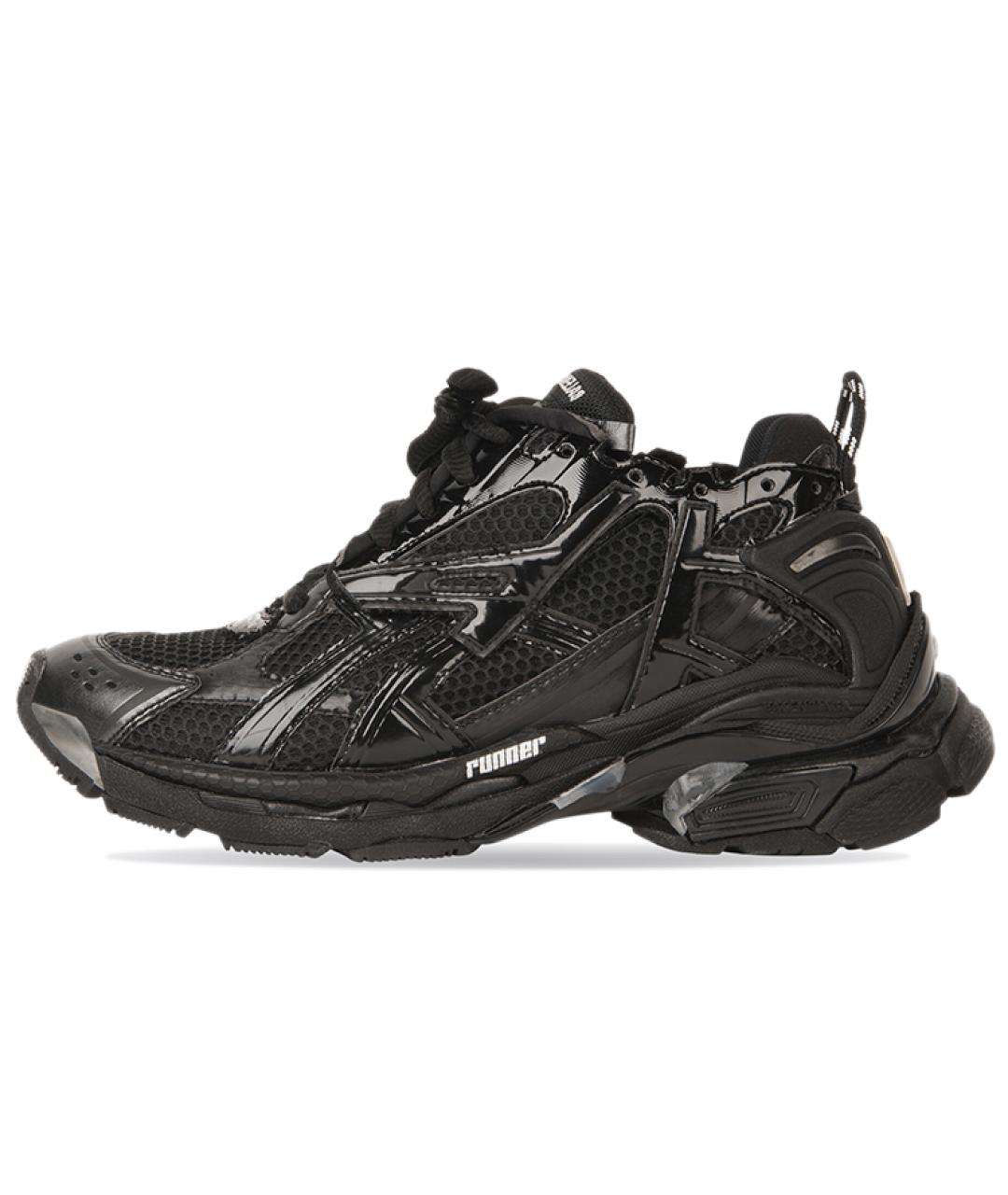 BALENCIAGA Черные кожаные низкие кроссовки / кеды, фото 7