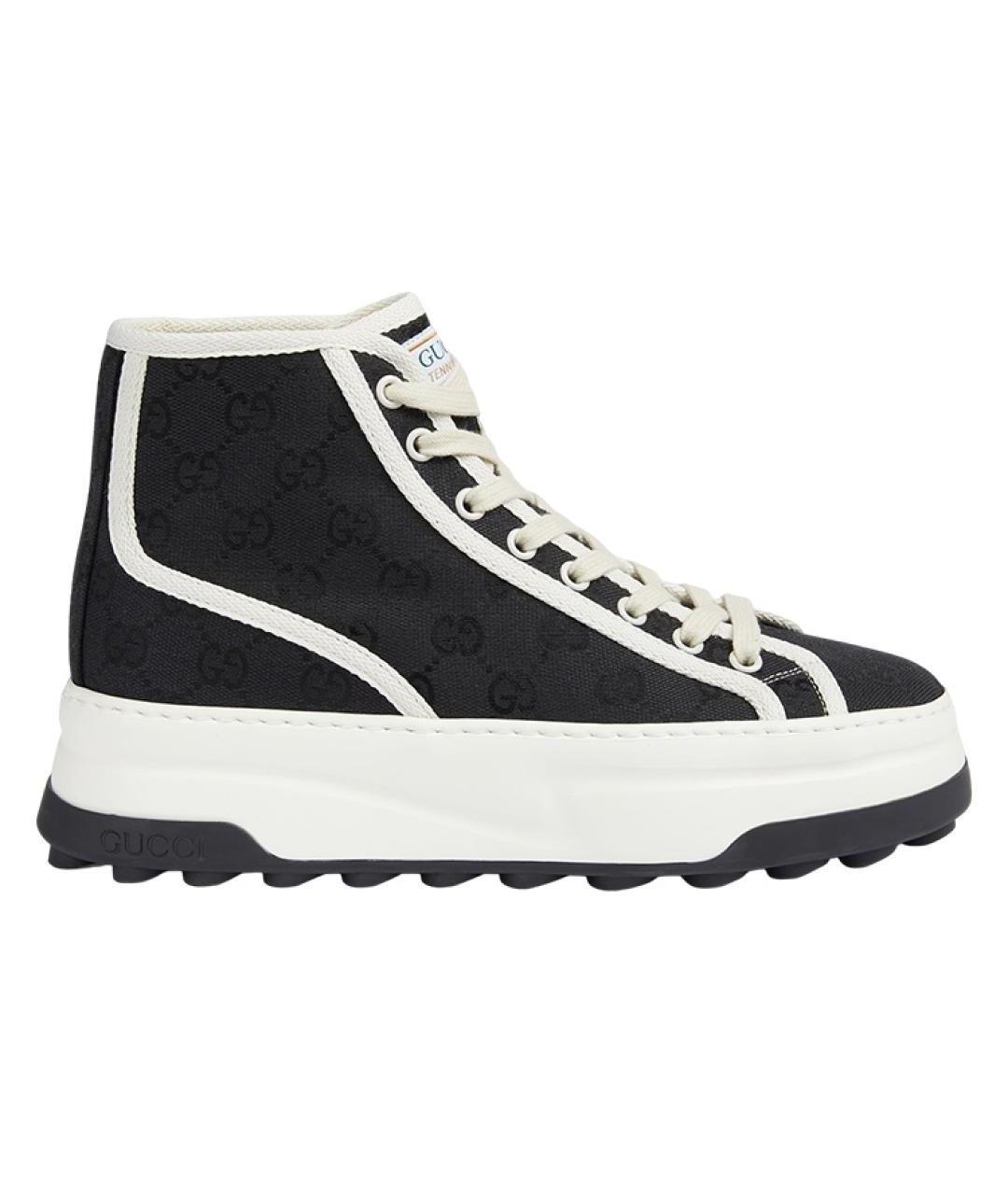 GUCCI Черные текстильные кроссовки, фото 1