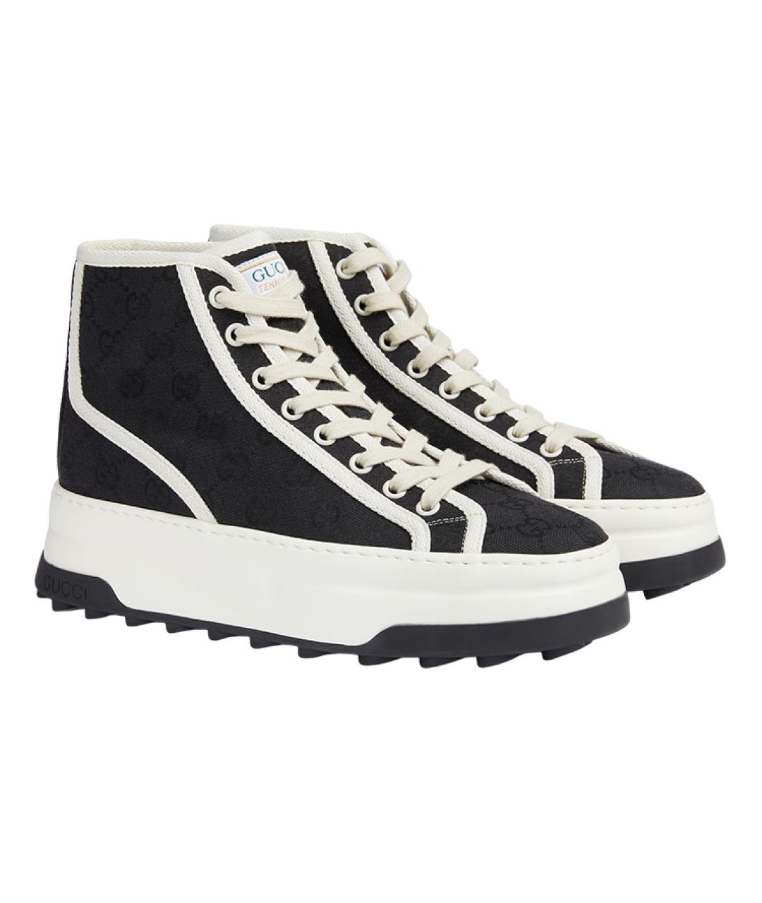 GUCCI Черные текстильные кроссовки, фото 2