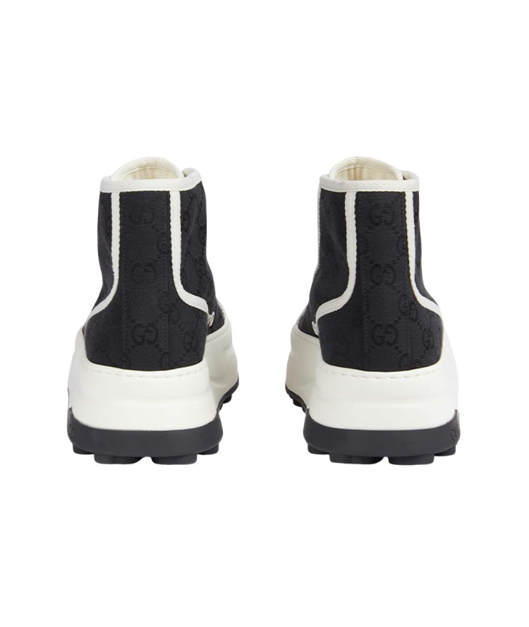 GUCCI Черные текстильные кроссовки, фото 4