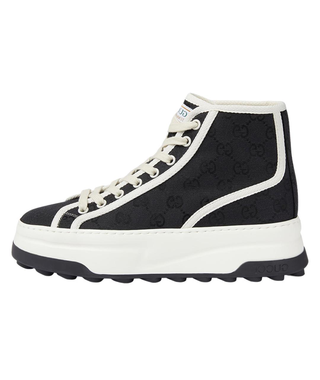 GUCCI Черные текстильные кроссовки, фото 6