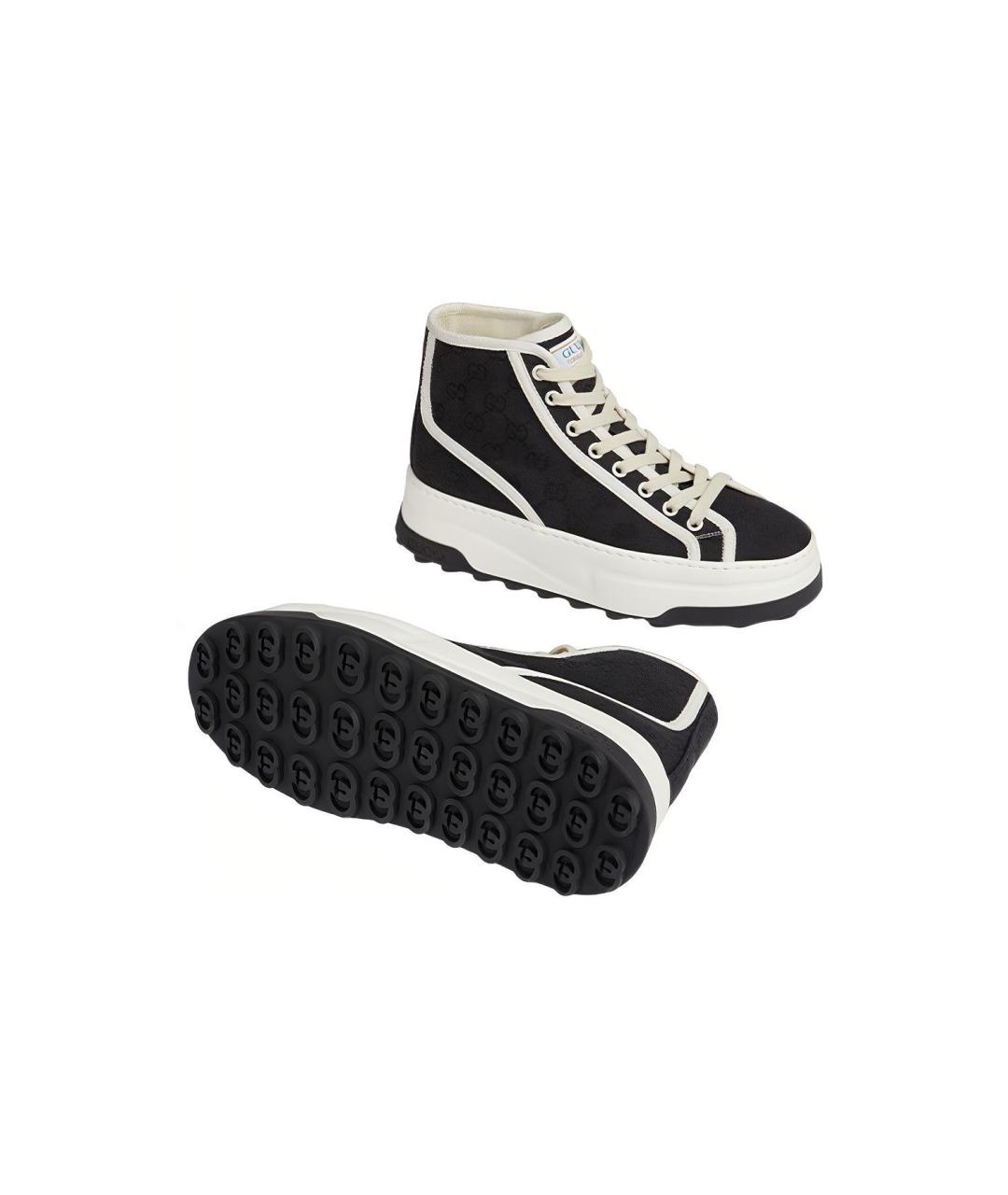 GUCCI Черные текстильные кроссовки, фото 5