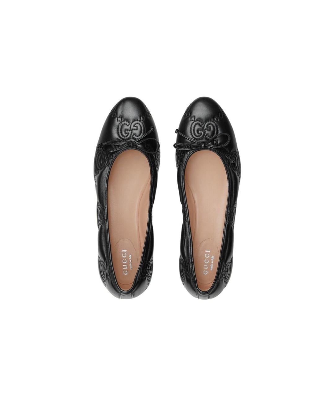 GUCCI Черные кожаные балетки, фото 4