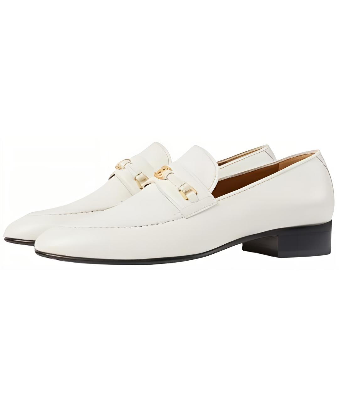 GUCCI Белые кожаные лоферы, фото 3