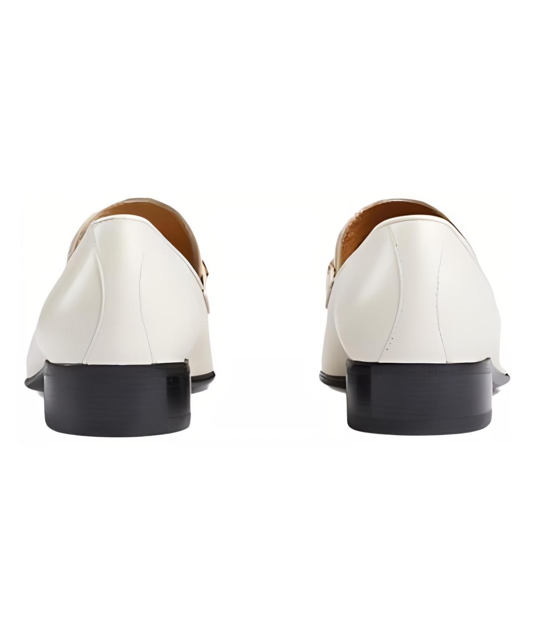 GUCCI Белые кожаные лоферы, фото 4