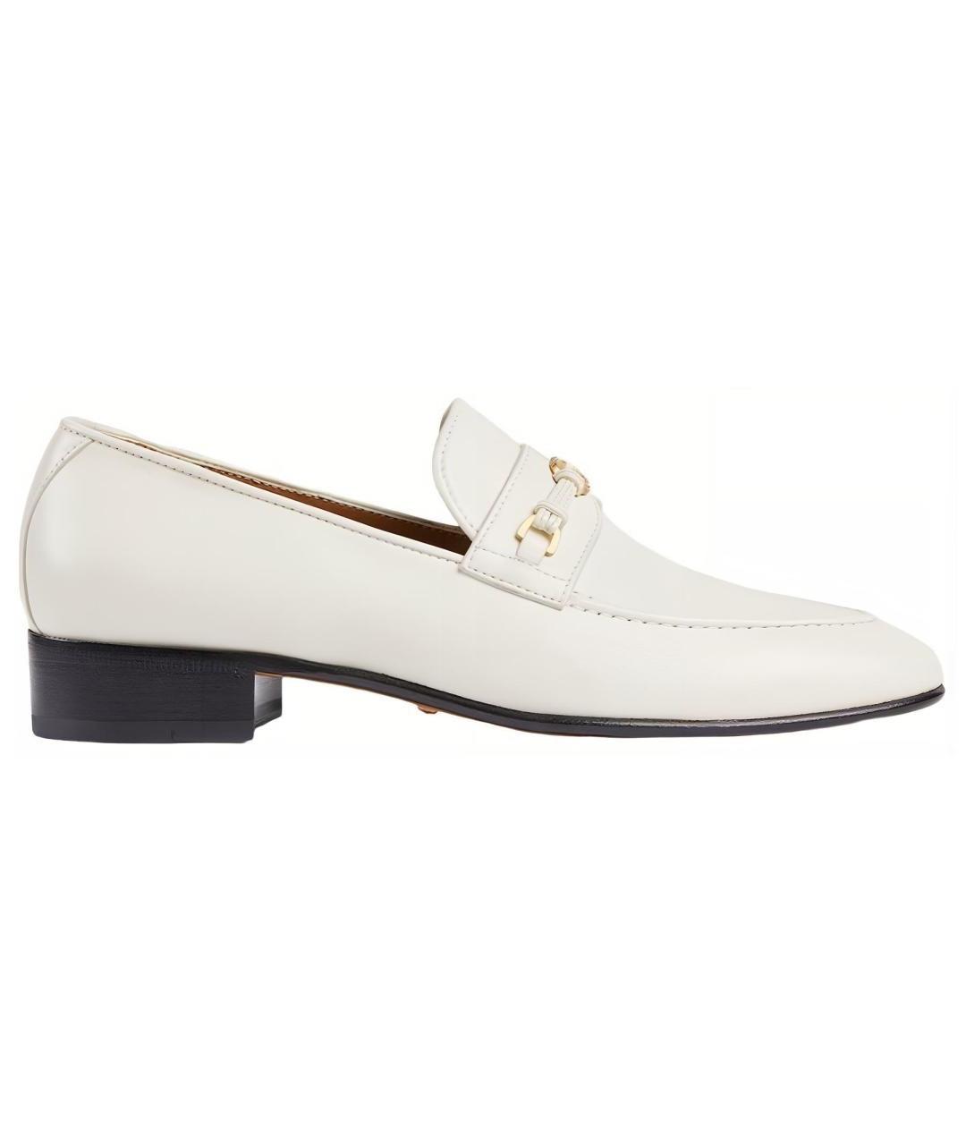 GUCCI Белые кожаные лоферы, фото 6