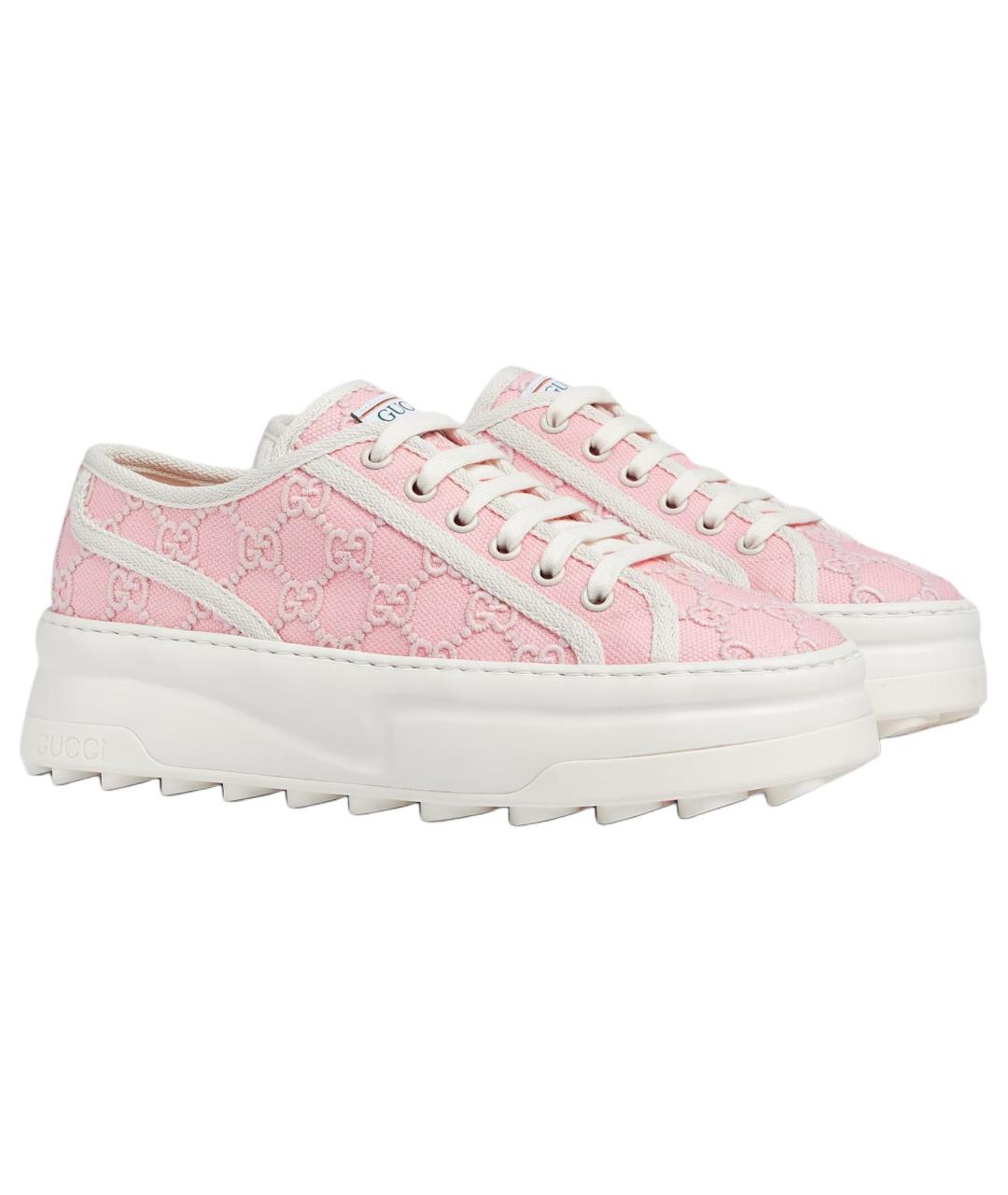 GUCCI Розовые текстильные кроссовки, фото 3