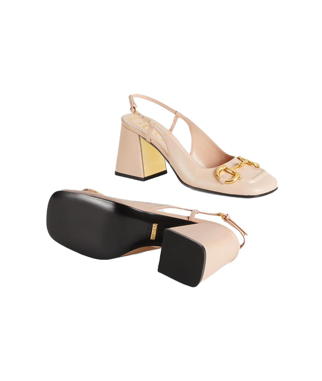 GUCCI Розовые кожаные туфли, фото 5