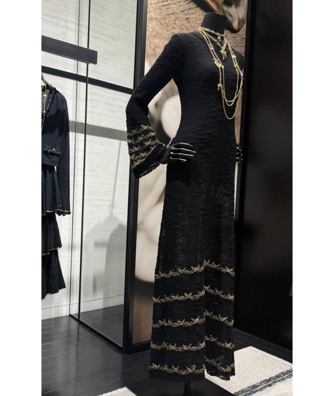 CHANEL Черное шерстяное вечернее платье, фото 4