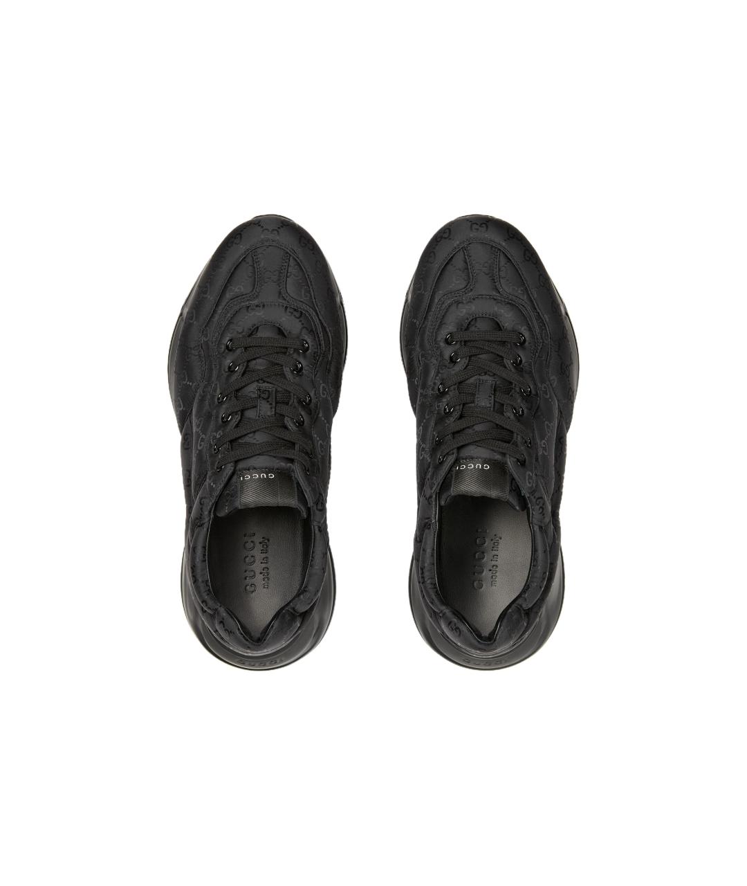 GUCCI Черные низкие кроссовки / кеды, фото 4