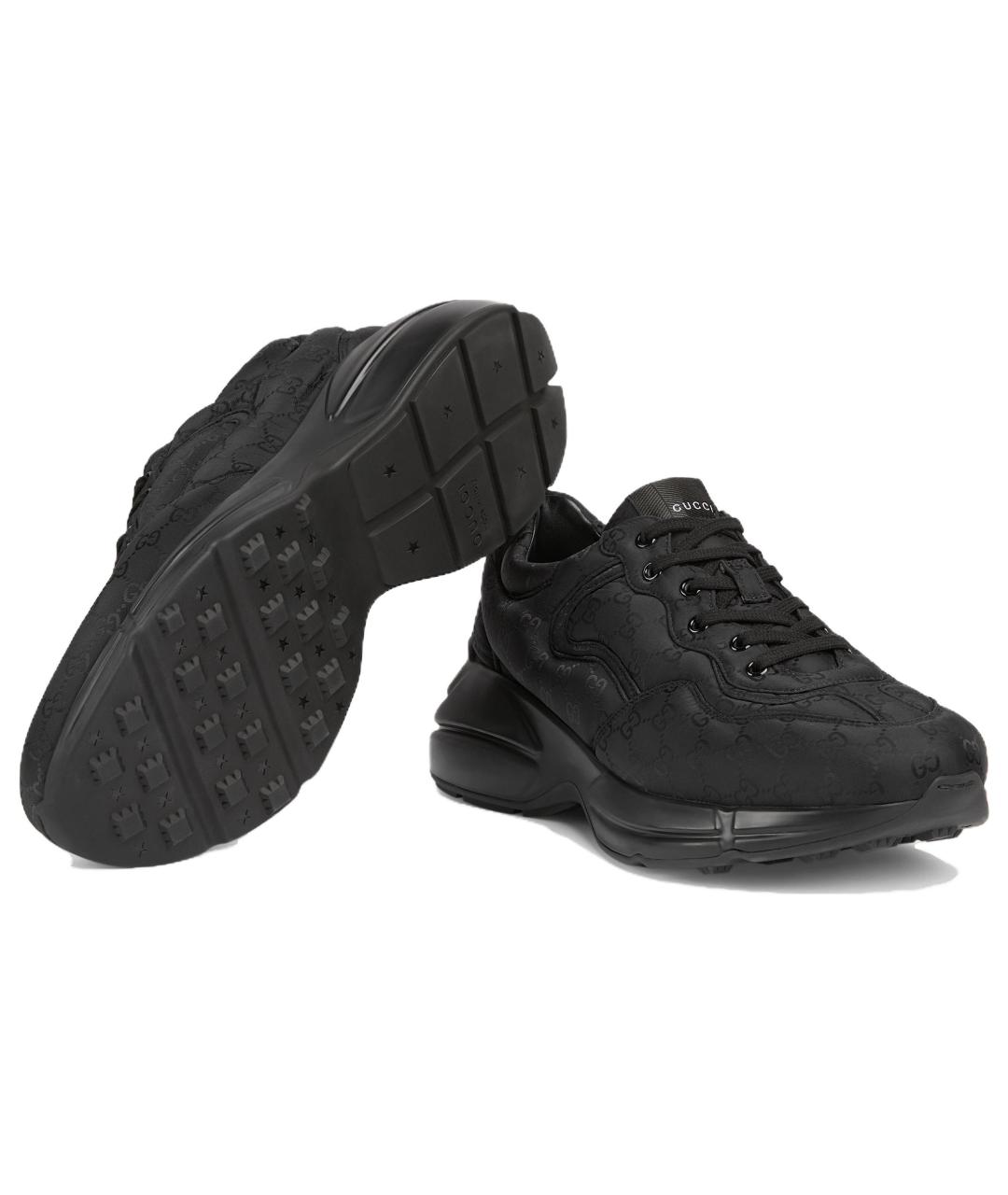 GUCCI Черные низкие кроссовки / кеды, фото 6
