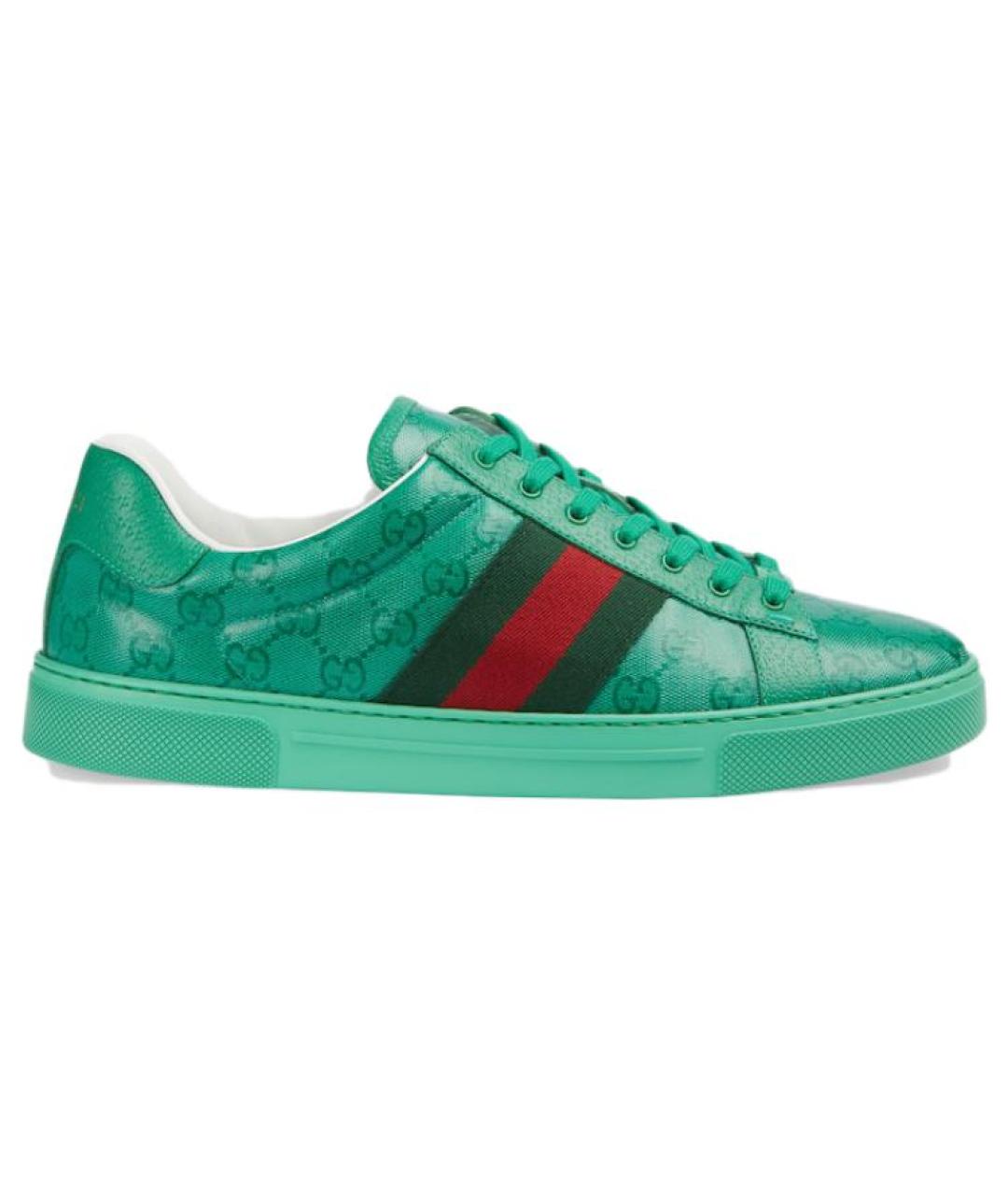 GUCCI Зеленые низкие кроссовки / кеды, фото 1