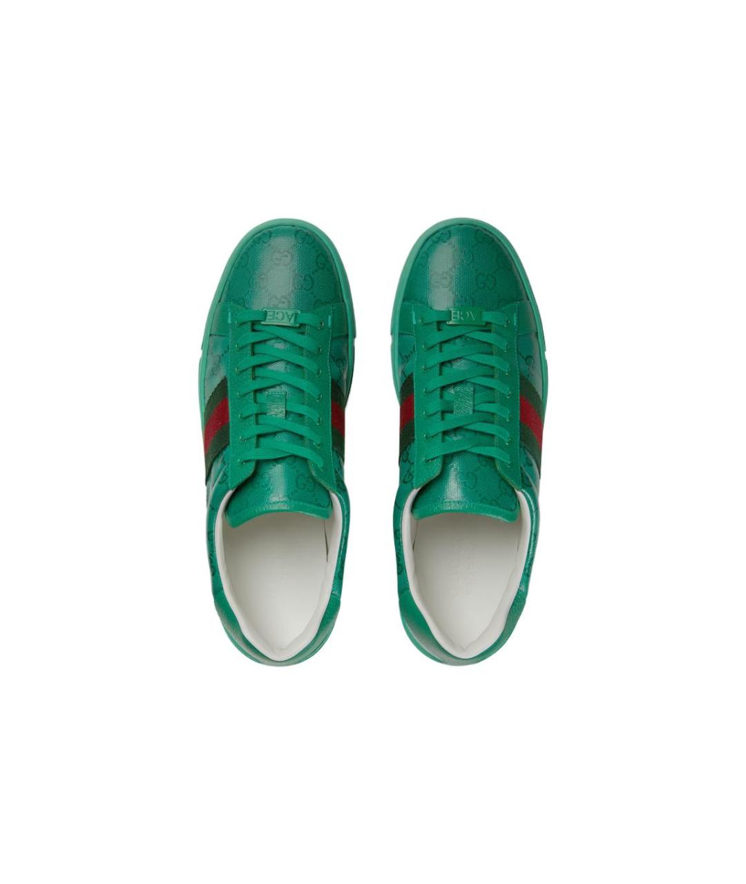 GUCCI Зеленые низкие кроссовки / кеды, фото 4