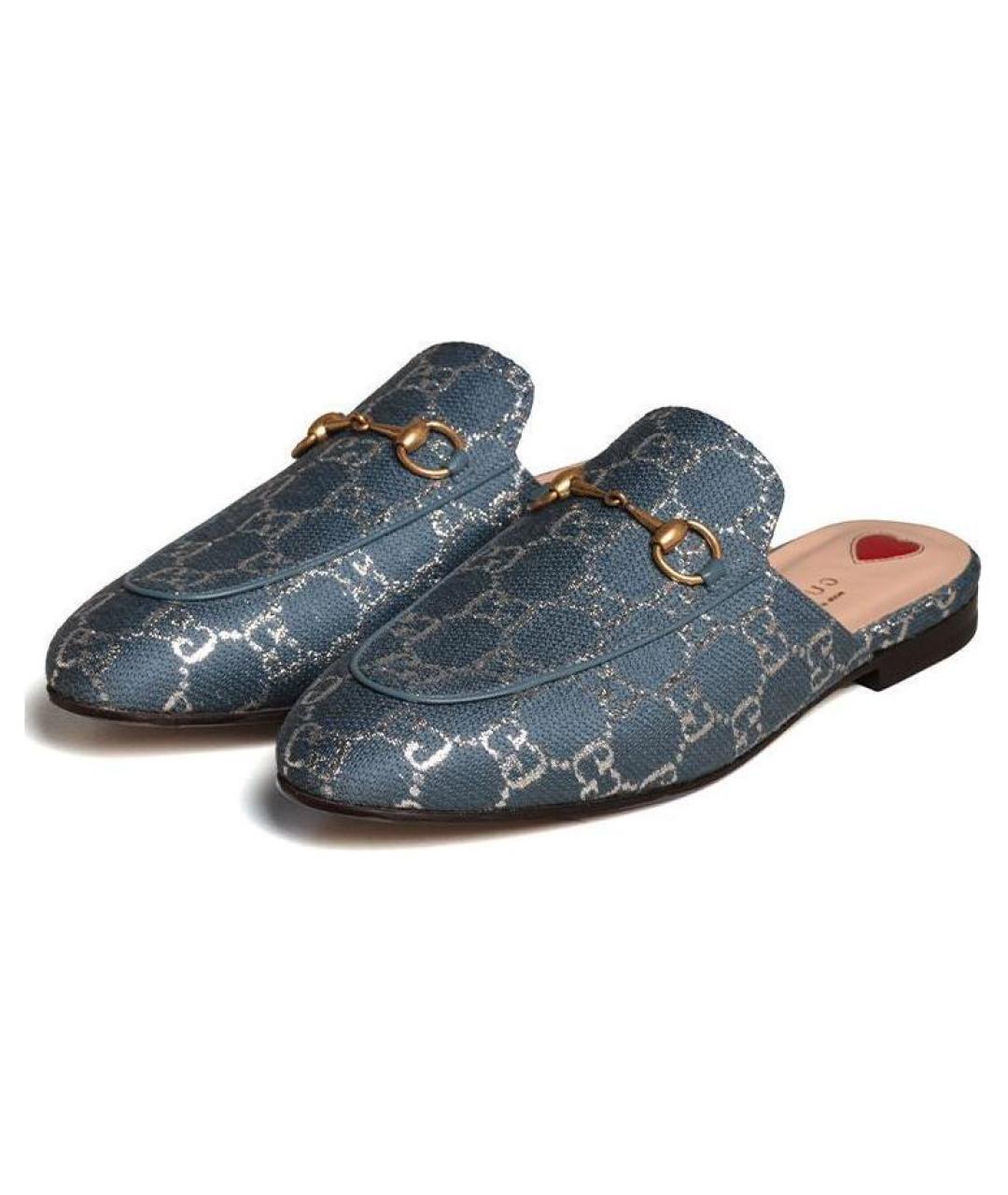 GUCCI Голубые мюли, фото 3