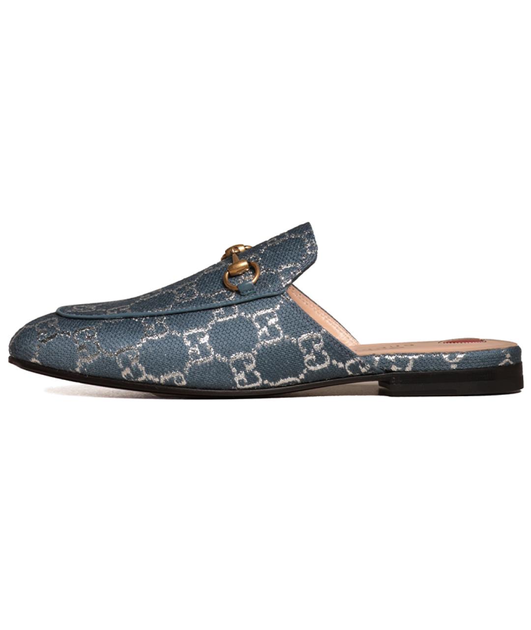 GUCCI Голубые мюли, фото 5