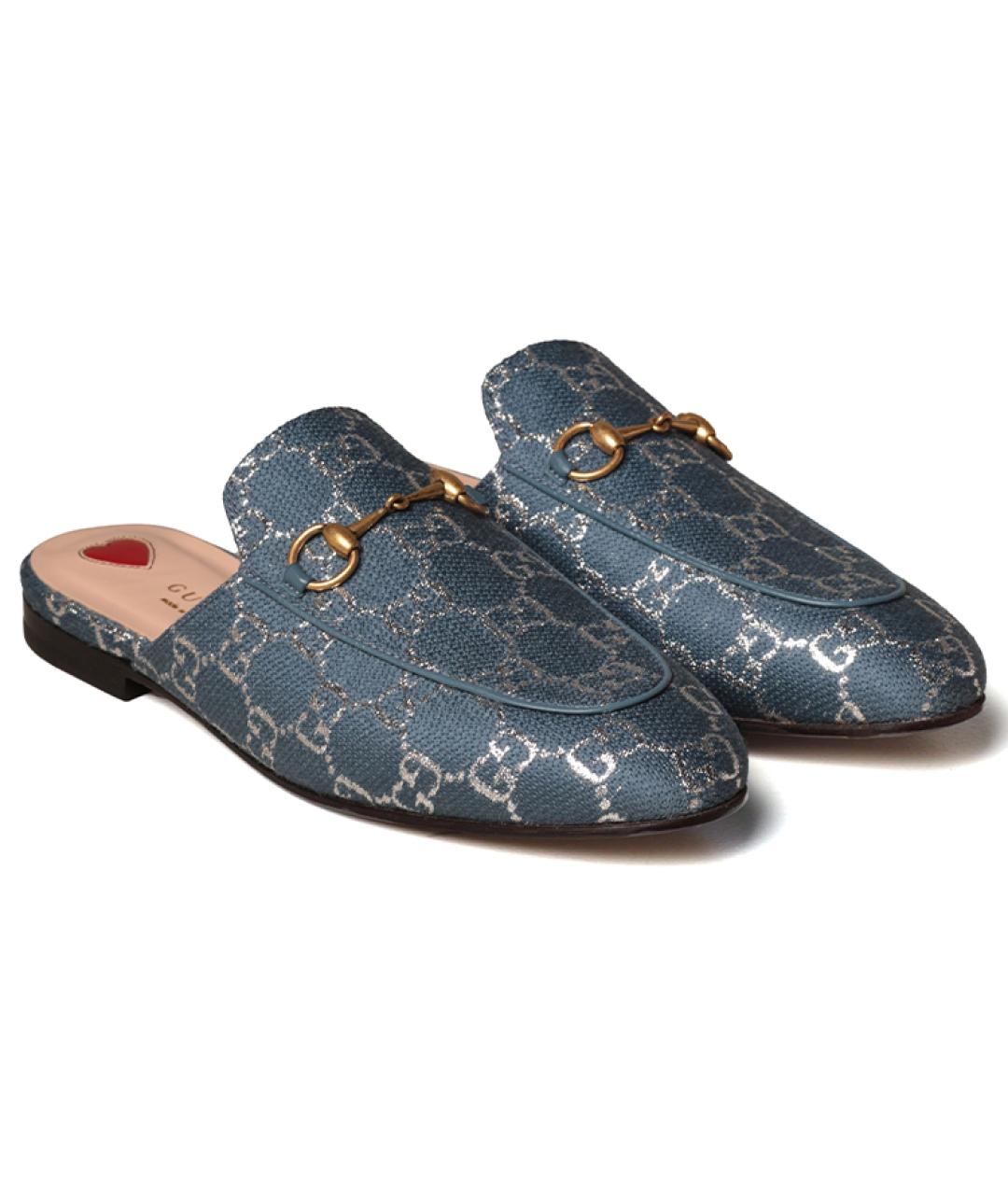 GUCCI Голубые мюли, фото 4