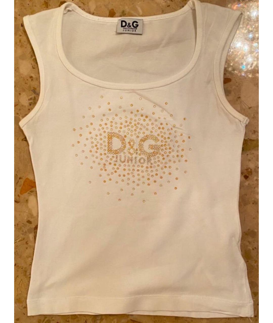 DOLCE & GABBANA KIDS Белый хлопковый детская футболка / топ, фото 2