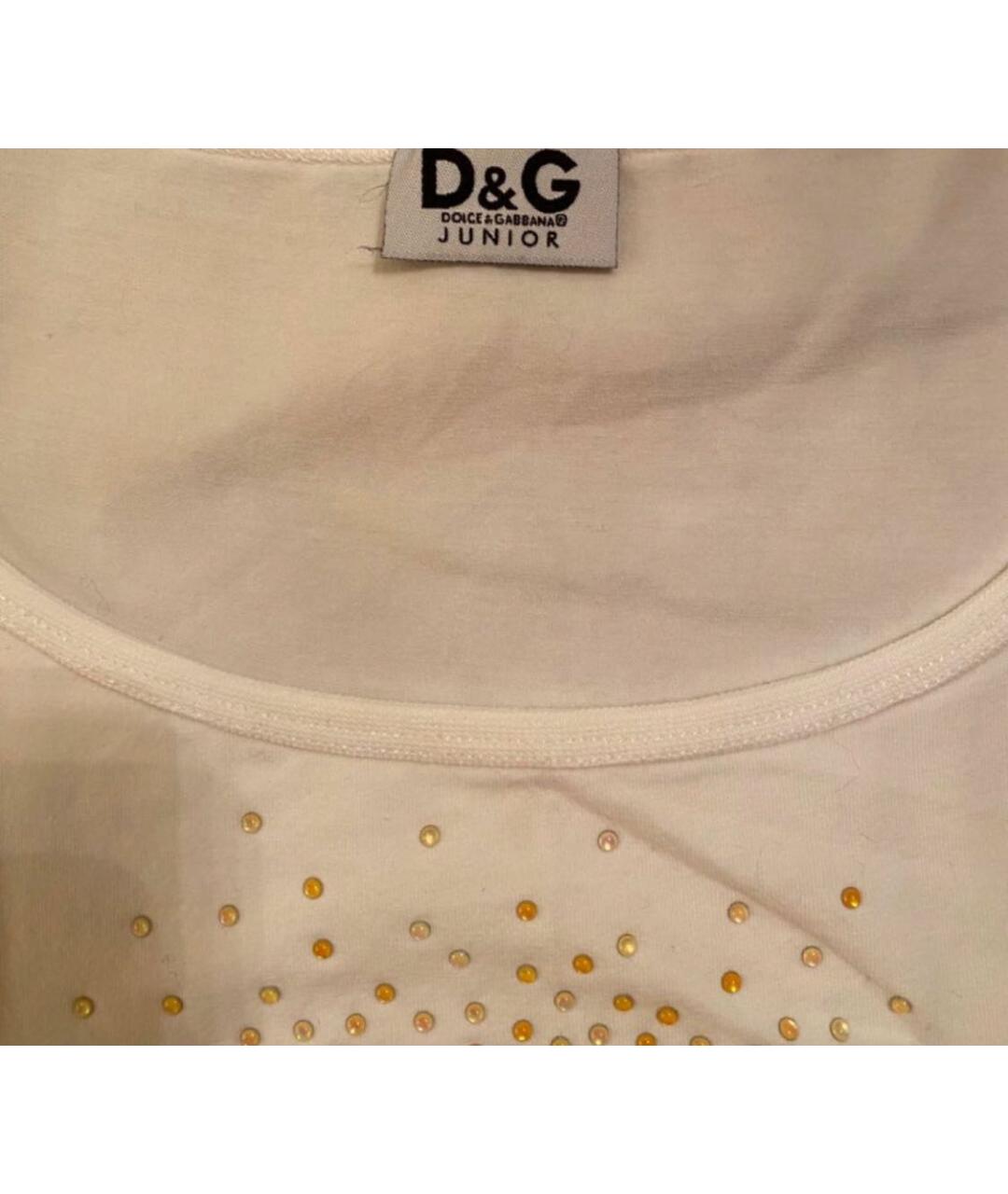 DOLCE & GABBANA KIDS Белый хлопковый детская футболка / топ, фото 4