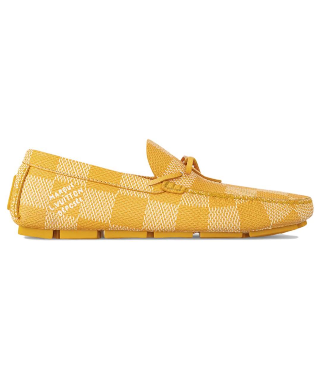 LOUIS VUITTON Желтые кожаные мокасины, фото 1