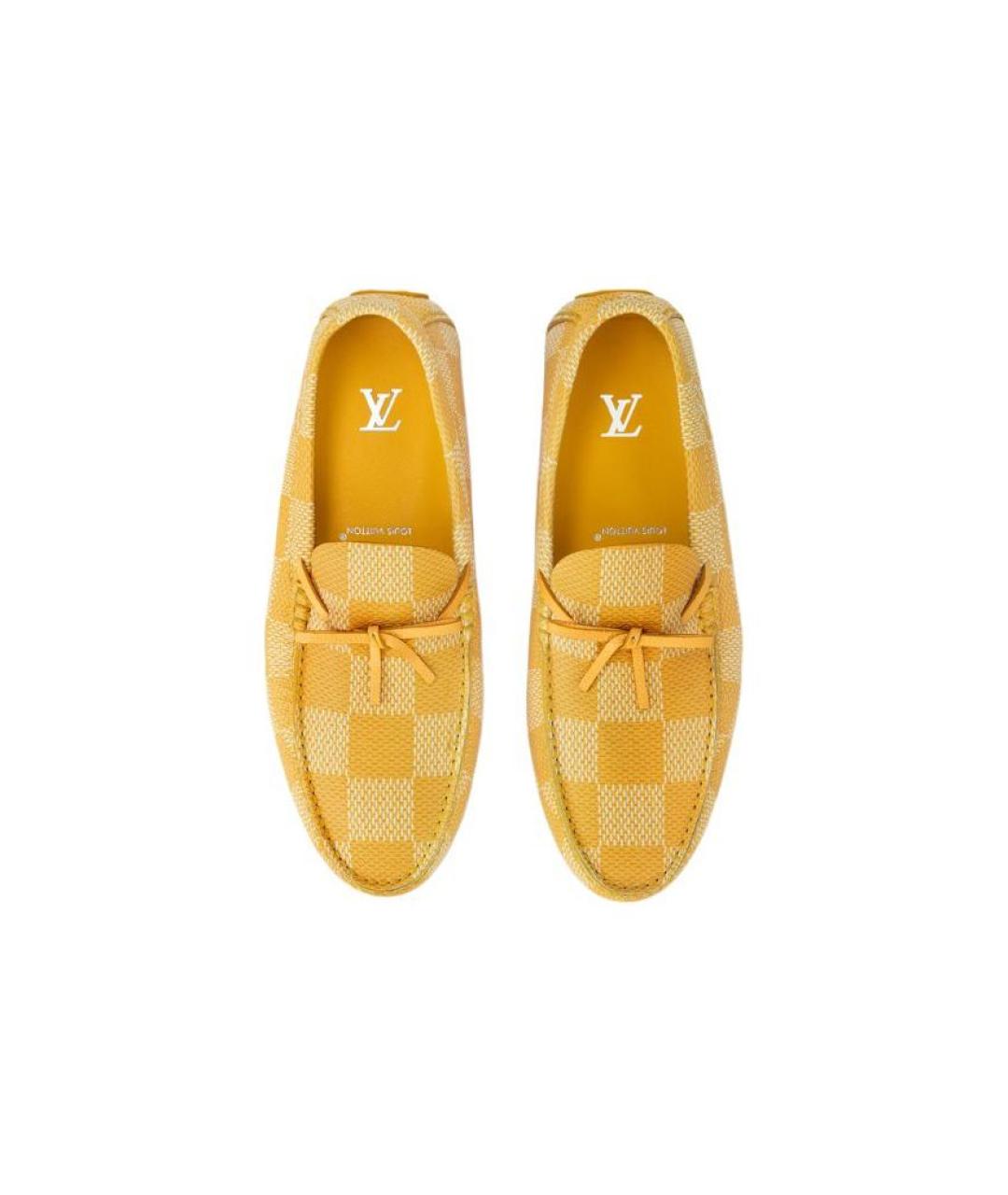 LOUIS VUITTON Желтые кожаные мокасины, фото 5