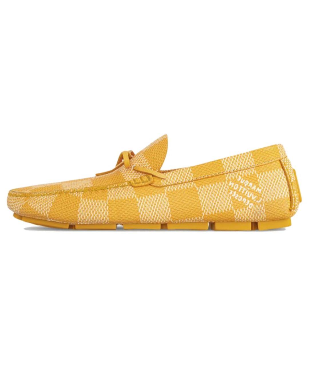 LOUIS VUITTON Желтые кожаные мокасины, фото 2