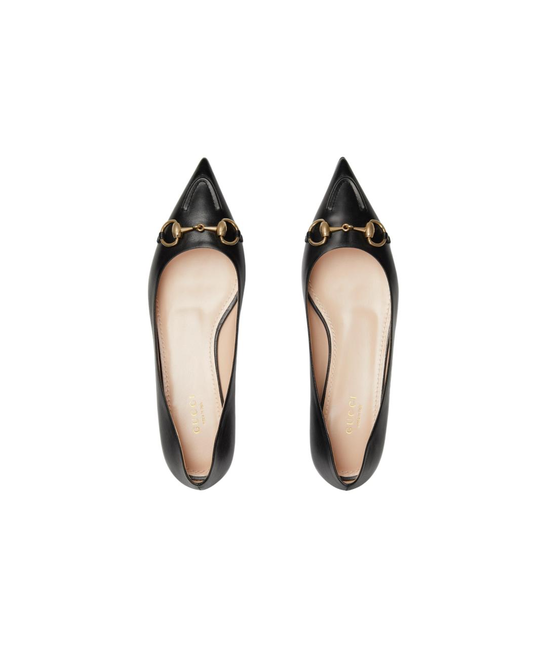 GUCCI Черные кожаные балетки, фото 4