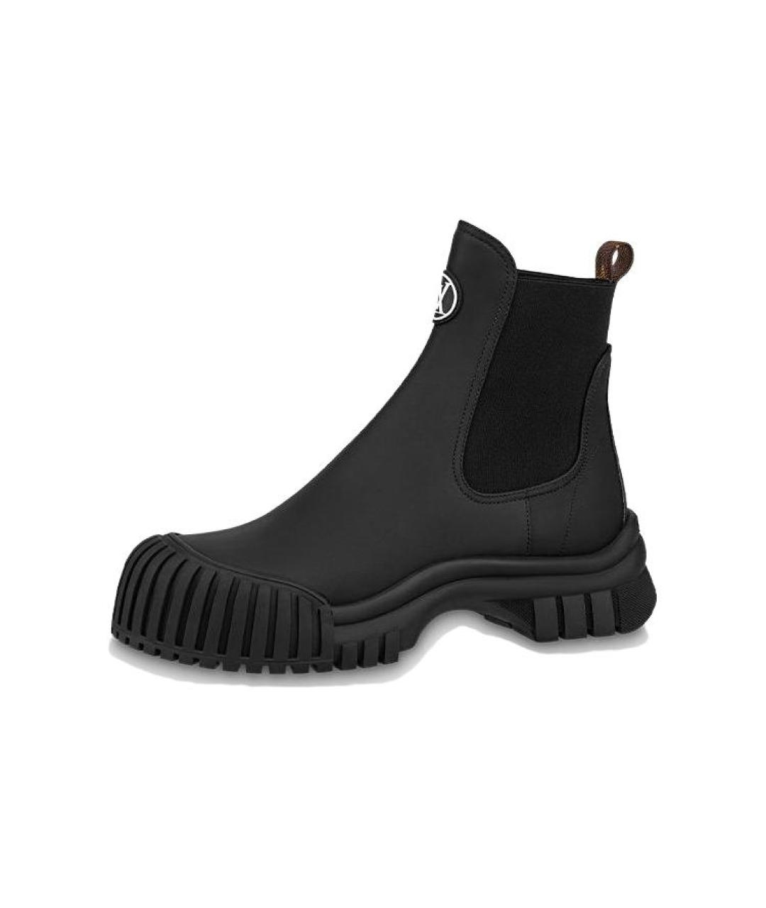 LOUIS VUITTON Черные кожаные сапоги, фото 2