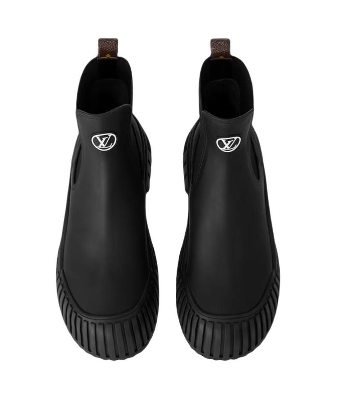LOUIS VUITTON Черные кожаные сапоги, фото 4