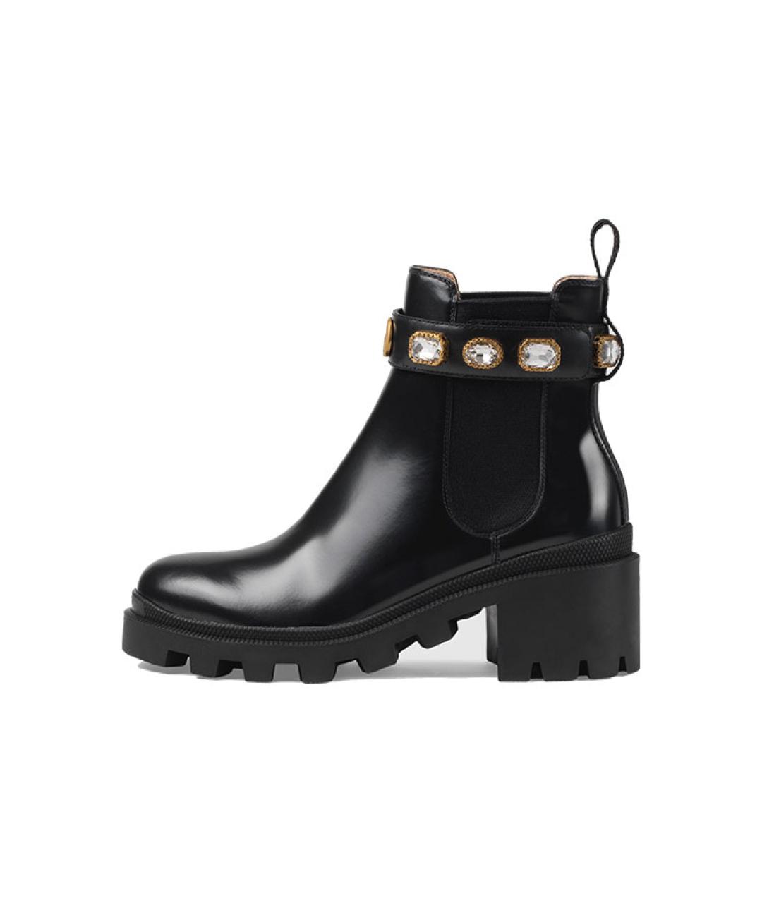 GUCCI Черные кожаные полусапоги, фото 2