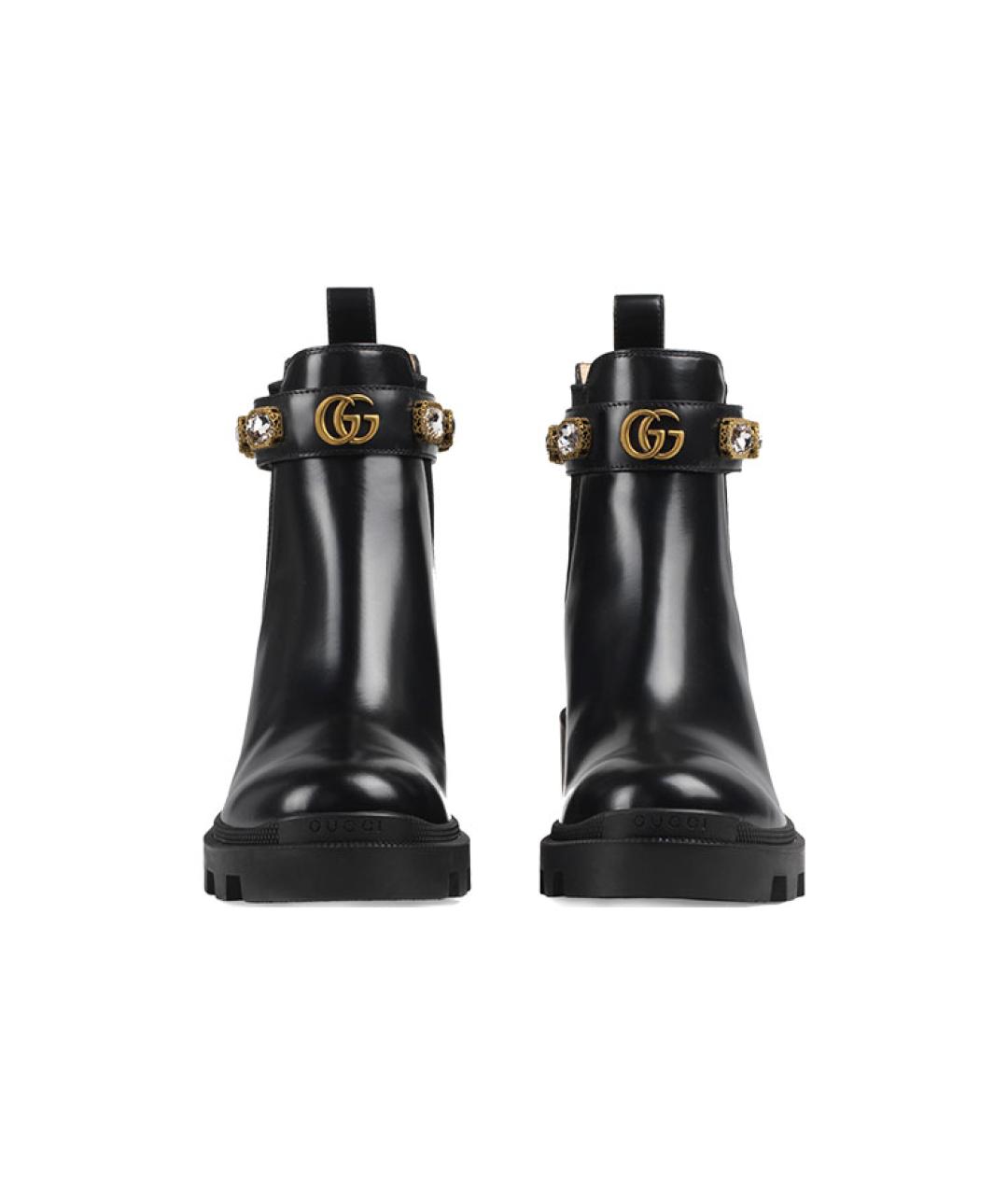 GUCCI Черные кожаные полусапоги, фото 5