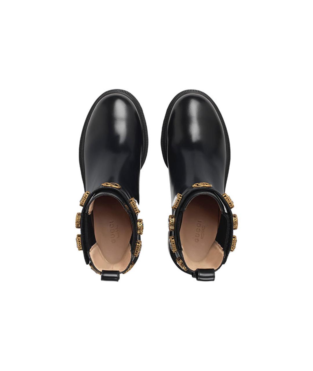 GUCCI Черные кожаные полусапоги, фото 4