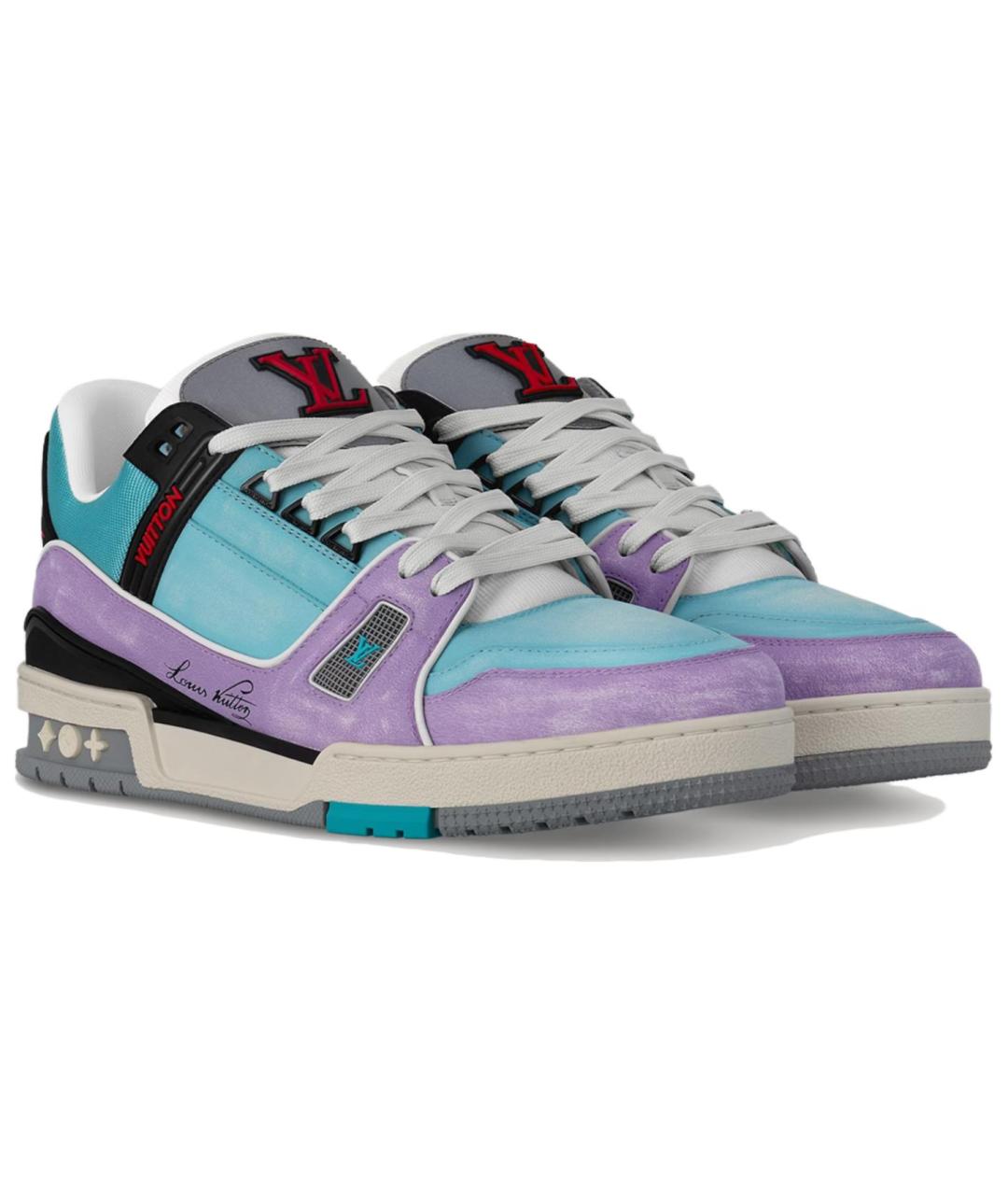 LOUIS VUITTON Синие низкие кроссовки / кеды, фото 2