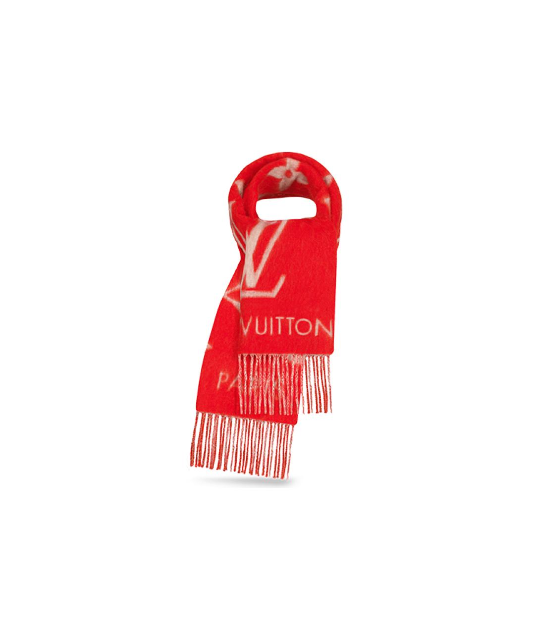 LOUIS VUITTON Красный шарф, фото 2