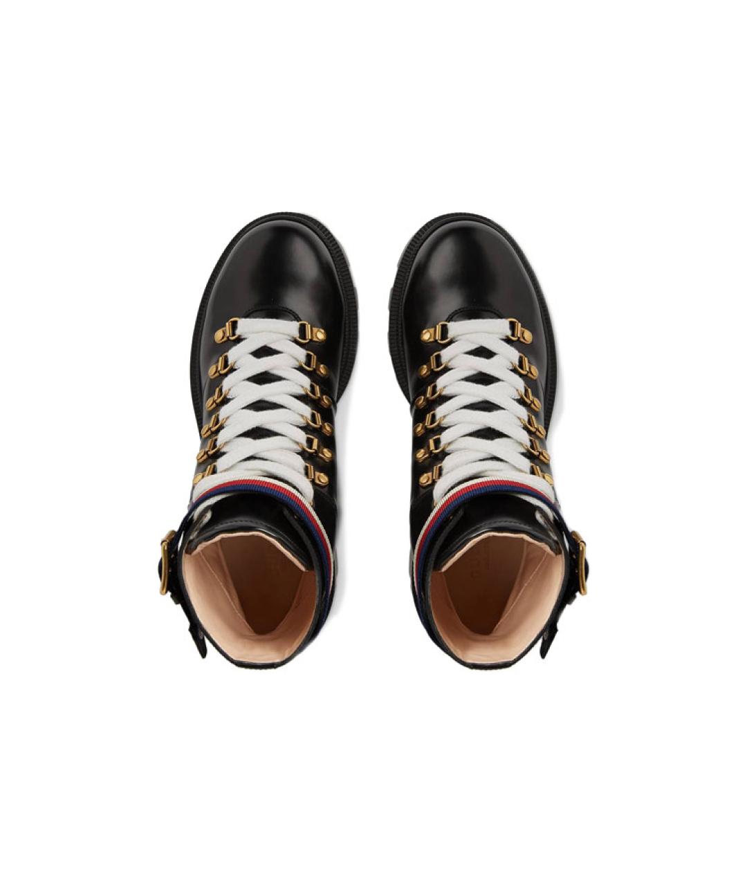 GUCCI Черные кожаные ботинки, фото 3