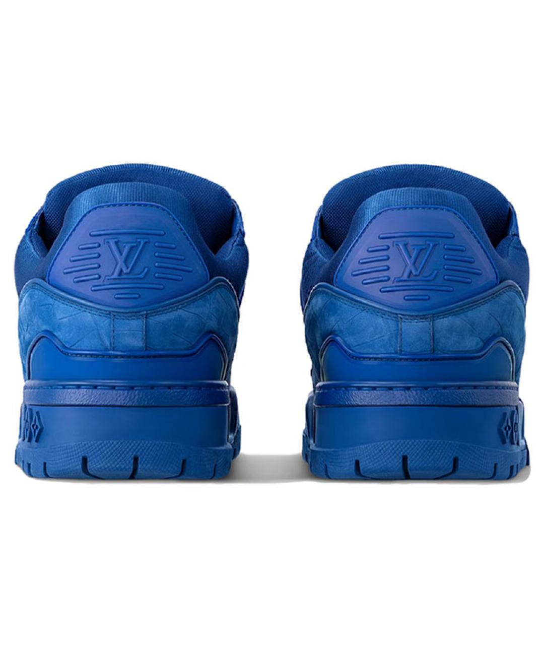 LOUIS VUITTON Синие кожаные низкие кроссовки / кеды, фото 4