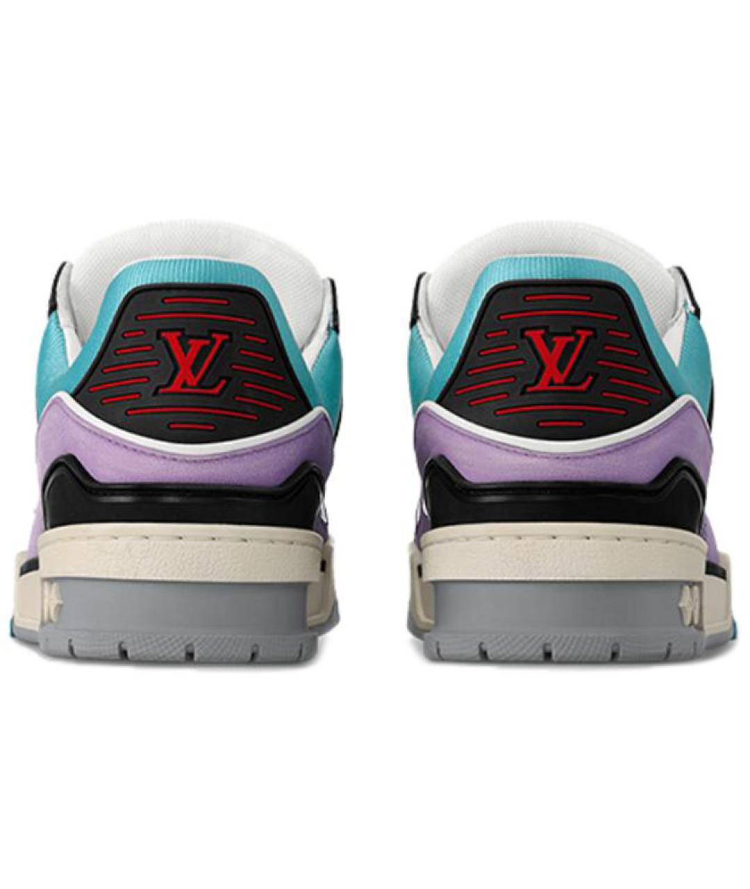 LOUIS VUITTON Голубые кожаные кроссовки, фото 5