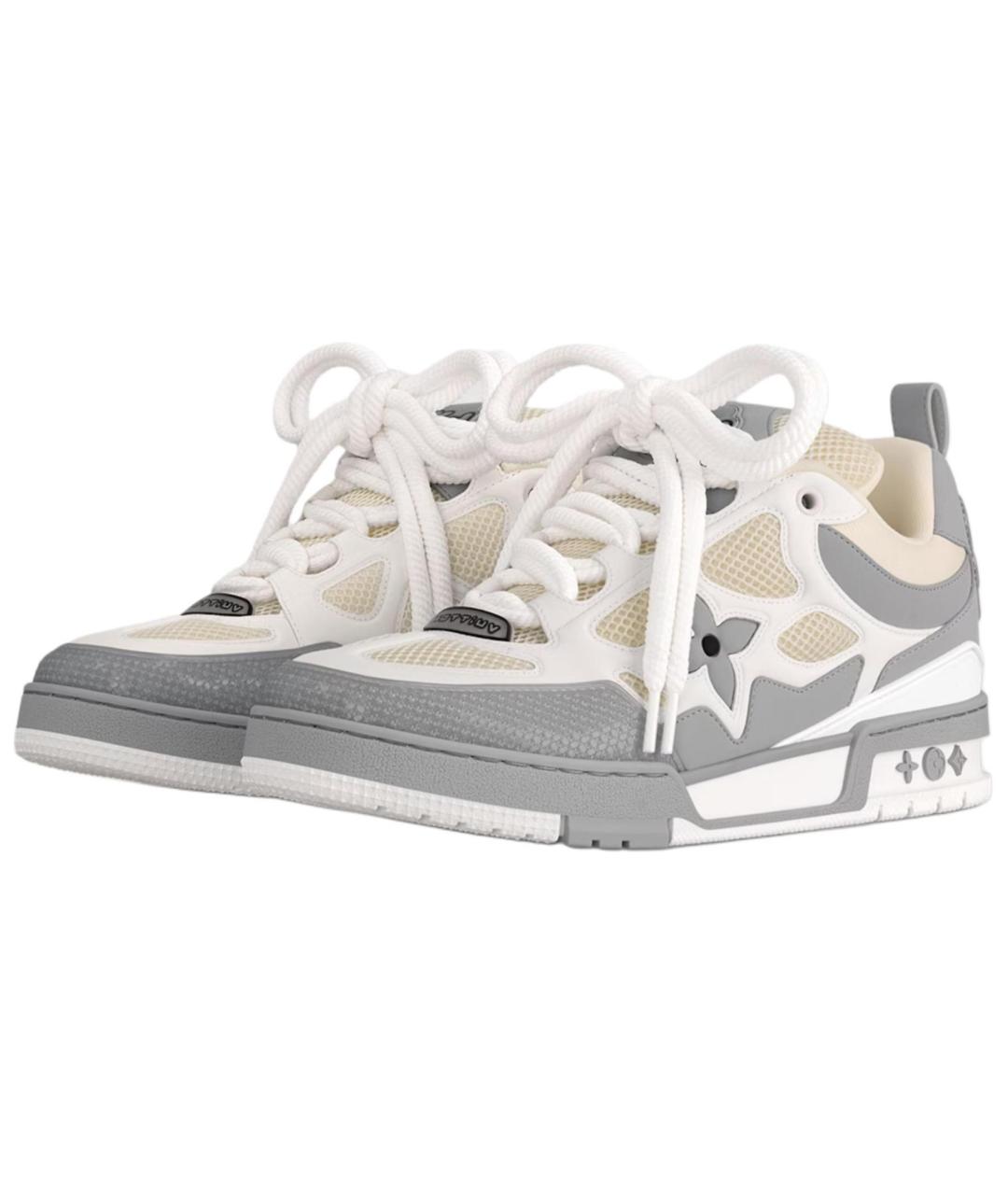 LOUIS VUITTON Серые текстильные низкие кроссовки / кеды, фото 3